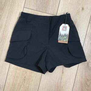 Avalanche Women's Black Cargo Shorts Size S High Waisted 4-Way‎ Stretch UPF 30+